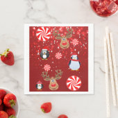Weihnachtsbuch Napkins, Frohe Weihnachten, Pinguin Serviette (Beispiel)