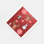 Weihnachtsbuch Napkins, Frohe Weihnachten, Pinguin Serviette (Ecke)