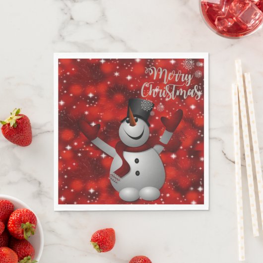 Weihnachtsbuch Napkins, Frohe Weihnachten, Schneem Serviette (Beispiel)