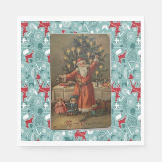 Weihnachtsbuch Napkins, frohe Weihnachten, Vintag Serviette (Vorderseite)