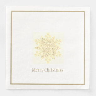 Weihnachtsbuch Napkins Goldene Schneeflocke Serviette