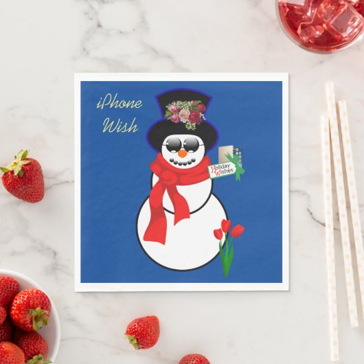 Weihnachtsbuch Napkins, Iphone Wish Serviette (Beispiel)