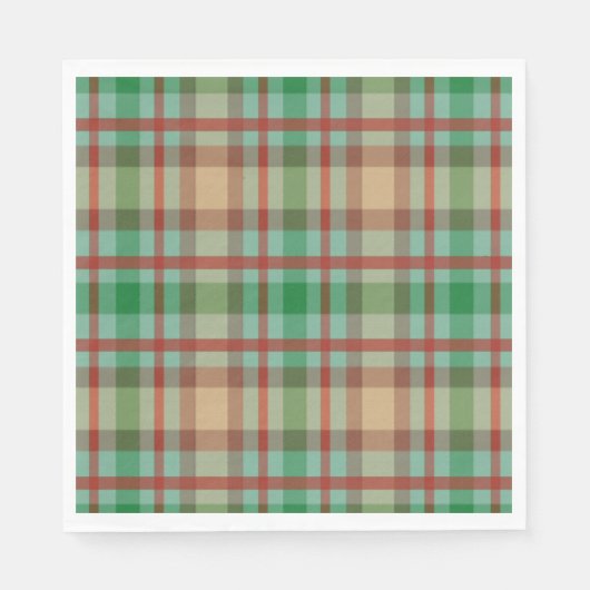 Weihnachtsbuch Napkins, Kariert grün und rot Serviette (Vorderseite)