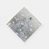 Weihnachtsbuch Napkins, Merry Blue Silver Tree Serviette (Ecke)