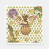 Weihnachtsbuch Napkins, Merry Gold Angel Serviette (Vorderseite)