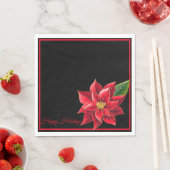 Weihnachtsbuch Napkins Red Poinsettia's-Luncheon Serviette (Beispiel)