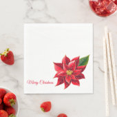 Weihnachtsbuch Napkins Red Poinsettia's-Luncheon Serviette (Beispiel)