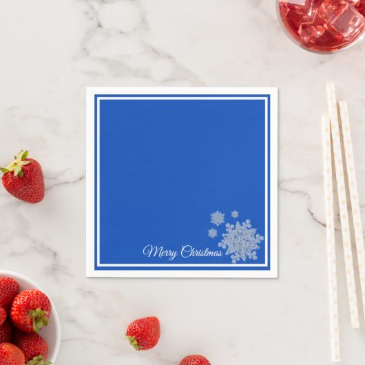 Weihnachtsbuch Napkins Royal Blue Snowflakes Serviette (Beispiel)