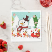 Weihnachtsbuch Napkins, Schneemann Serviette (Beispiel)
