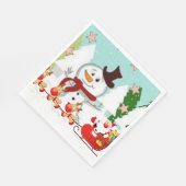 Weihnachtsbuch Napkins, Schneemann Serviette (Ecke)