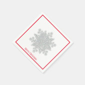 Weihnachtsbuch Napkins Silver Snowflake Red Trial Serviette (Ecke)