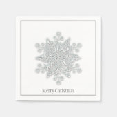 Weihnachtsbuch Napkins Silver Snowflake Serviette (Vorderseite)