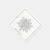 Weihnachtsbuch Napkins Silver Snowflake Serviette (Ecke)