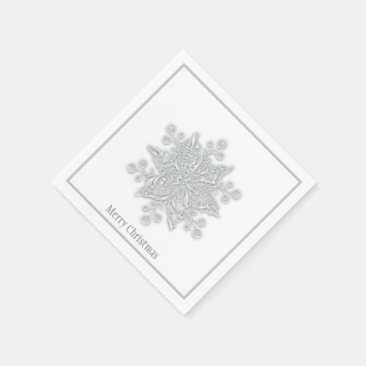 Weihnachtsbuch Napkins Silver Snowflake Serviette (Ecke)