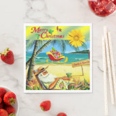 Weihnachtsbuch Napkins, Summer Beach Bum Santa Serviette (Beispiel)