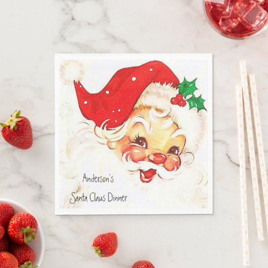 Weihnachtsbuch Napkins, Vintag Santa Napkins Serviette (Beispiel)