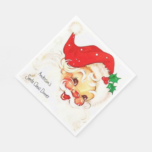 Weihnachtsbuch Napkins, Vintag Santa Napkins Serviette (Ecke)