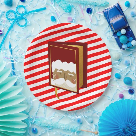 Weihnachtsbuch Red Strip Pappteller (Party)