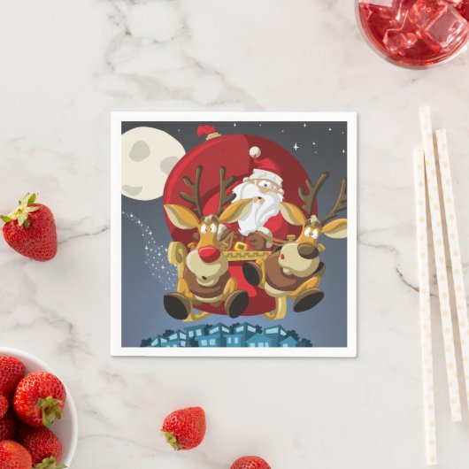 Weihnachtsbuch Santa & Reindeer Napkin Serviette (Beispiel)
