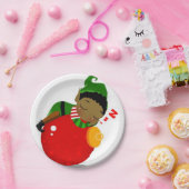 Weihnachtsbuch-Teller, Afrikanischer Engel Pappteller (Party)