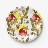 Weihnachtsbuch-Teller, Engel Pappteller (Vorderseite)