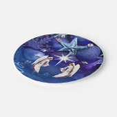 Weihnachtsbuch-Teller, Engel Pappteller (Schrägansicht)