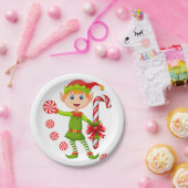 Weihnachtsbuch-Teller, Frohe Weihnachts-Elf-Minte Pappteller (Party)