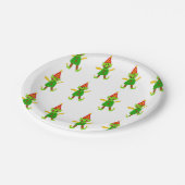 Weihnachtsbuch-Teller, Frohe Weihnachtself Pappteller (Schrägansicht)