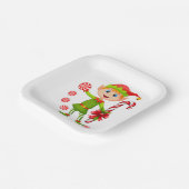 Weihnachtsbuch-Teller, Frohe Weihnachtself Pappteller (Gewinkelt)