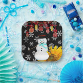 Weihnachtsbuch-Teller, Frohe Weihnachtsschneemann Pappteller (Party)