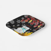 Weihnachtsbuch-Teller, Frohe Weihnachtsschneemann Pappteller (Gewinkelt)