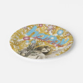 Weihnachtsbuch-Teller, Happy Holidays Angel Pappteller (Schrägansicht)