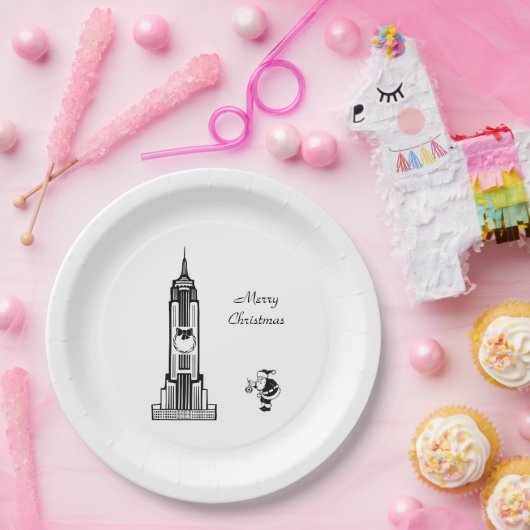 Weihnachtsbuch-Teller in Santa New York Pappteller (Party)