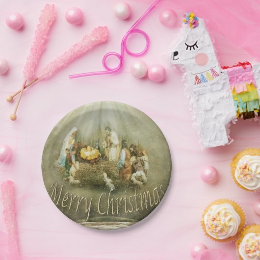 Weihnachtsbuch-Teller, Jesus Christus Pappteller (Party)