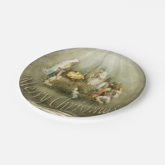 Weihnachtsbuch-Teller, Jesus Christus Pappteller (Schrägansicht)