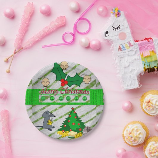 Weihnachtsbuch-Teller, Mäuse Pappteller (Party)