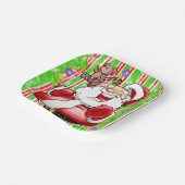 Weihnachtsbuch-Teller, Merry Teddy Bär Pappteller (Gewinkelt)