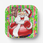 Weihnachtsbuch-Teller, Merry Teddy Bär Pappteller (Vorderseite)