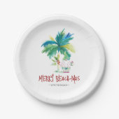 Weihnachtsbuch-Teller Niedlich Tropical Beach Pappteller (Vorderseite)