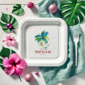 Weihnachtsbuch-Teller Niedlich Tropical Beach Pappteller