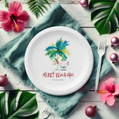 Weihnachtsbuch-Teller Niedlich Tropical Beach Pappteller