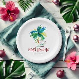 Weihnachtsbuch-Teller Niedlich Tropical Beach Pappteller