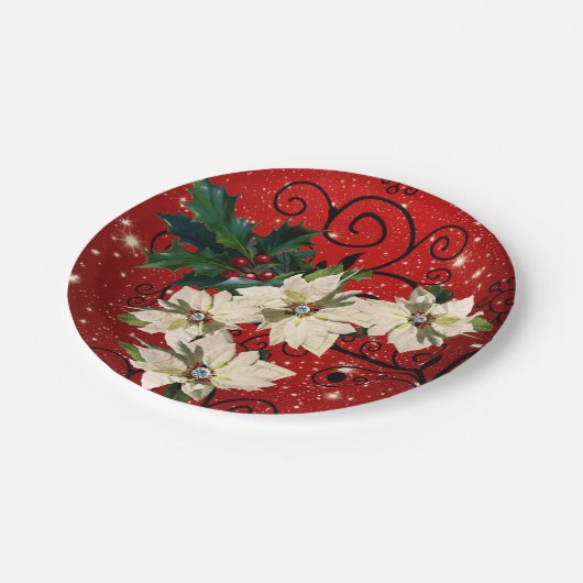 Weihnachtsbuch-Teller Pappteller (Schrägansicht)