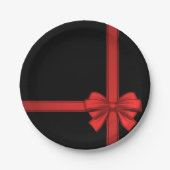 Weihnachtsbuch-Teller, Red Bow Pappteller (Vorderseite)