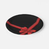 Weihnachtsbuch-Teller, Red Bow Pappteller (Schrägansicht)