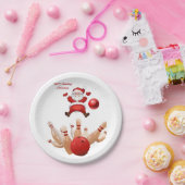 Weihnachtsbuch-Teller, Santa Bowling Pappteller (Party)