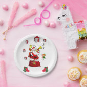 Weihnachtsbuch-Teller, Santa, Elf Pappteller (Party)