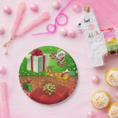 Weihnachtsbuch-Teller, Santa , Elf Pappteller (Party)