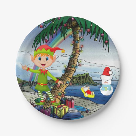 Weihnachtsbuch-Teller, Schneemann Pappteller (Vorderseite)