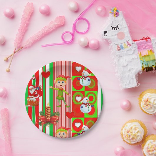 Weihnachtsbuch-Teller, Schneemann Pappteller (Party)